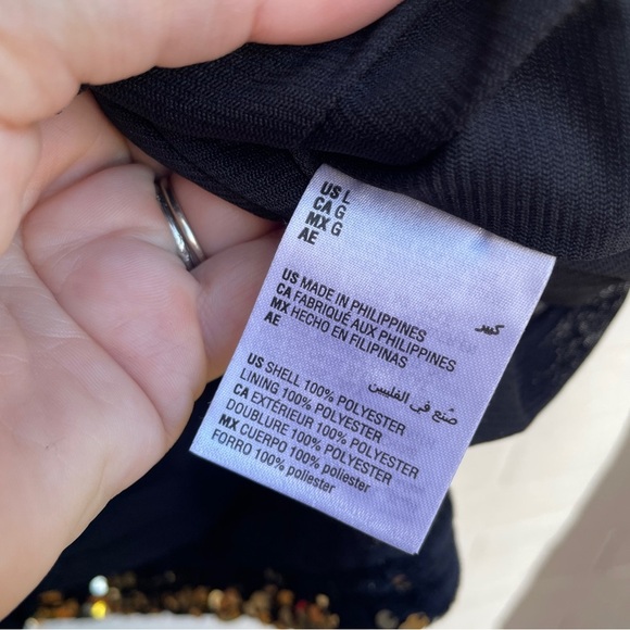 I.N.C International Concepts Black and Gold Sequin Velvet Dress NEW - Picture 6 of 7